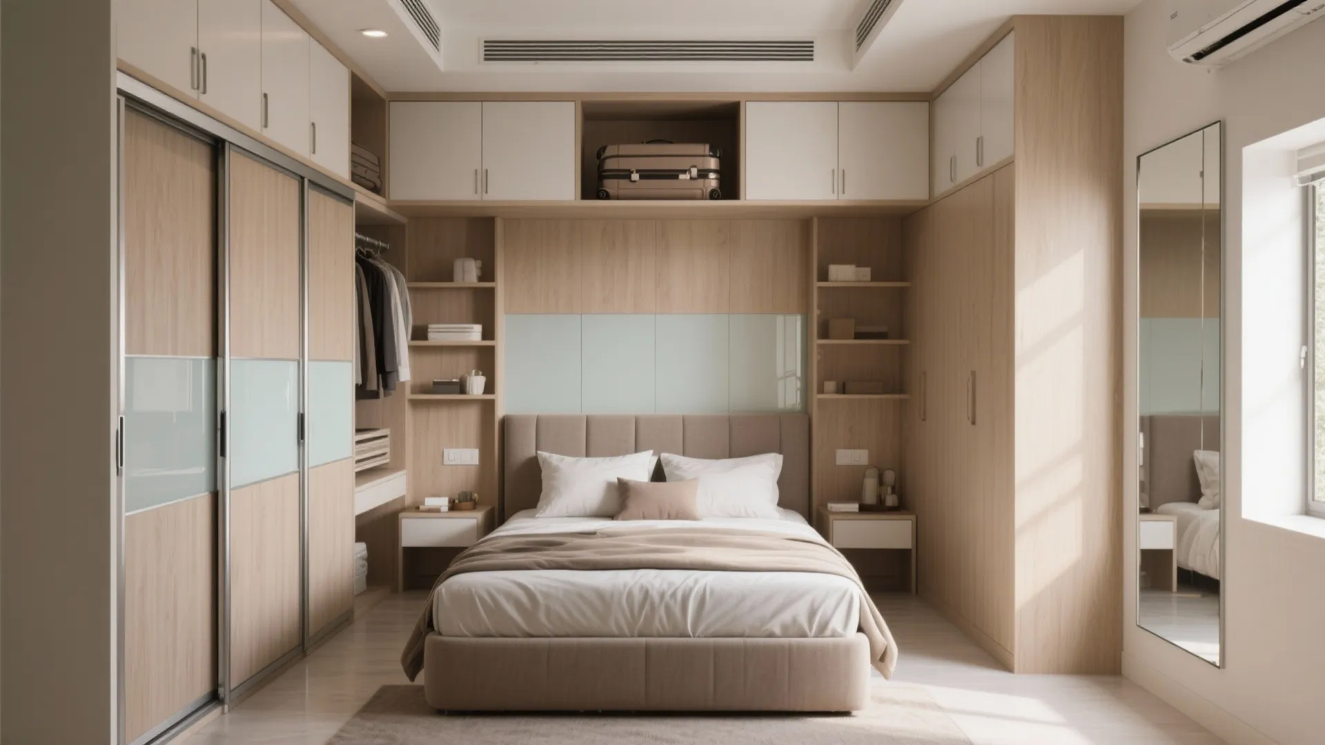 Bedroom wardrobes that breathe and hide