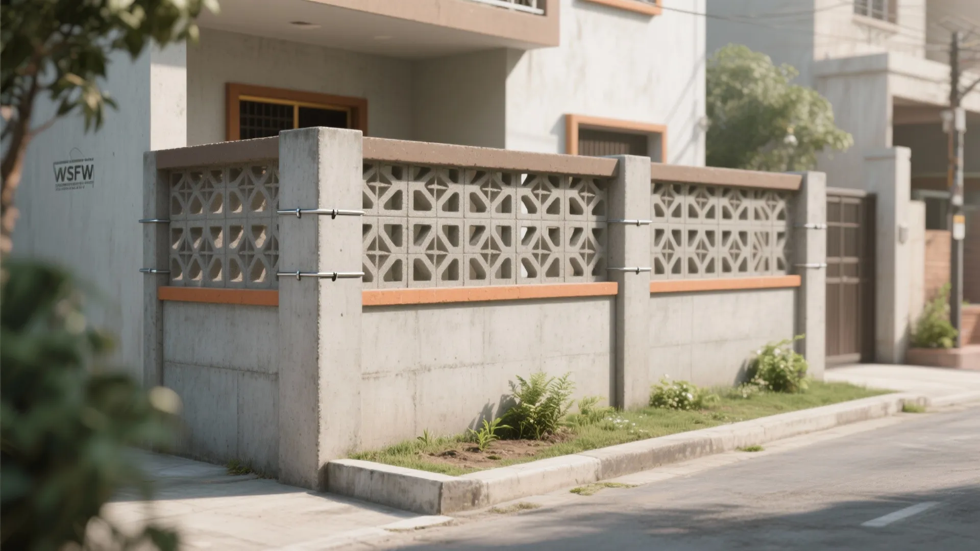 Perforated Breeze Block Bands for Airy Privacy