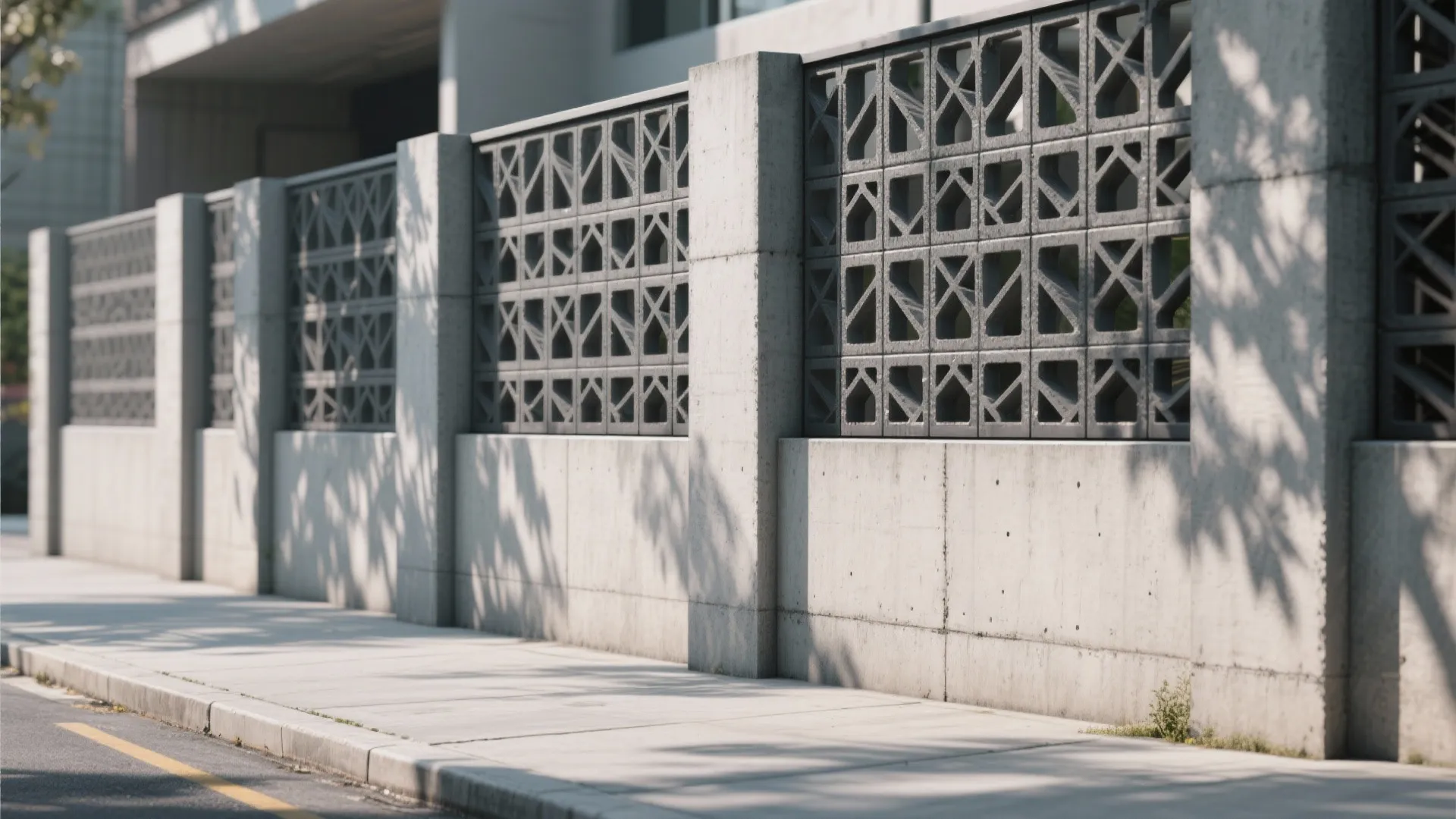 2) Breeze blocks or perforated metal for light and privacy