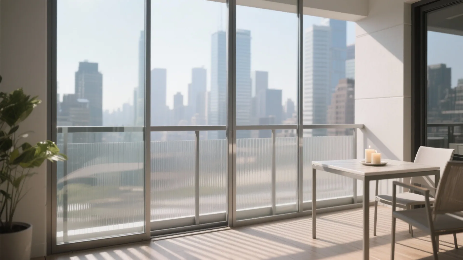 2) Breezy privacy screens with mixed materials