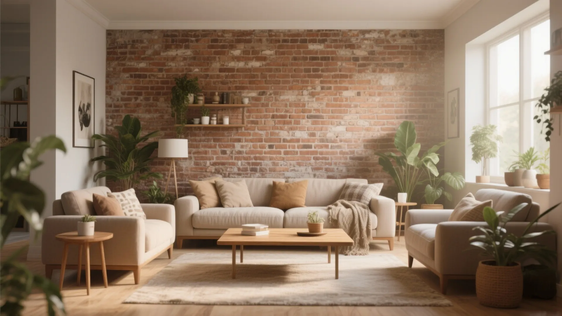 Accent wall with natural textures