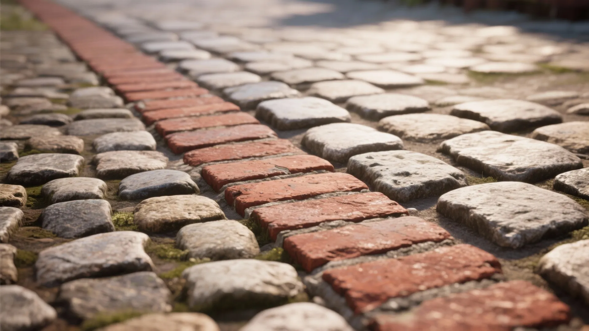 2. Brick or Cobblestone Walkways
