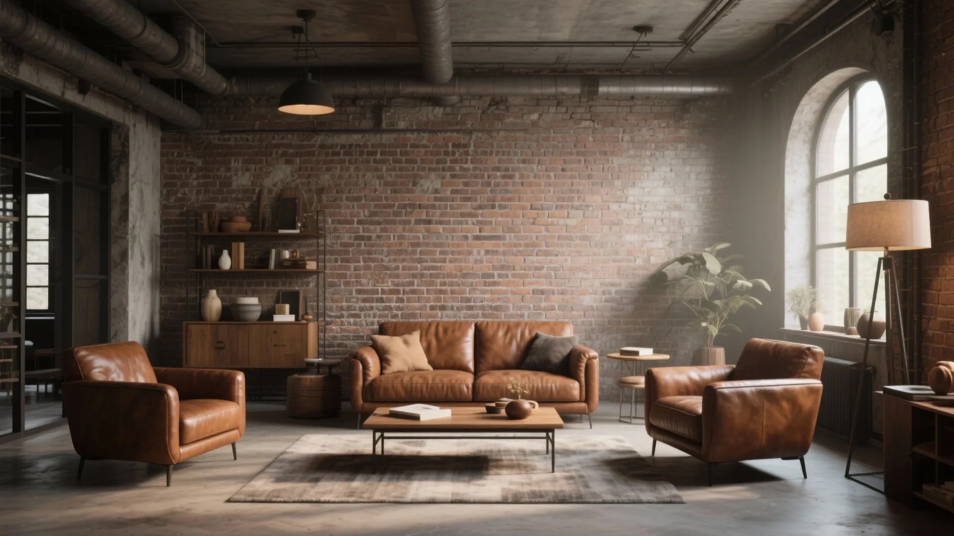 5. Brick Feature Wall with Earthy Hues