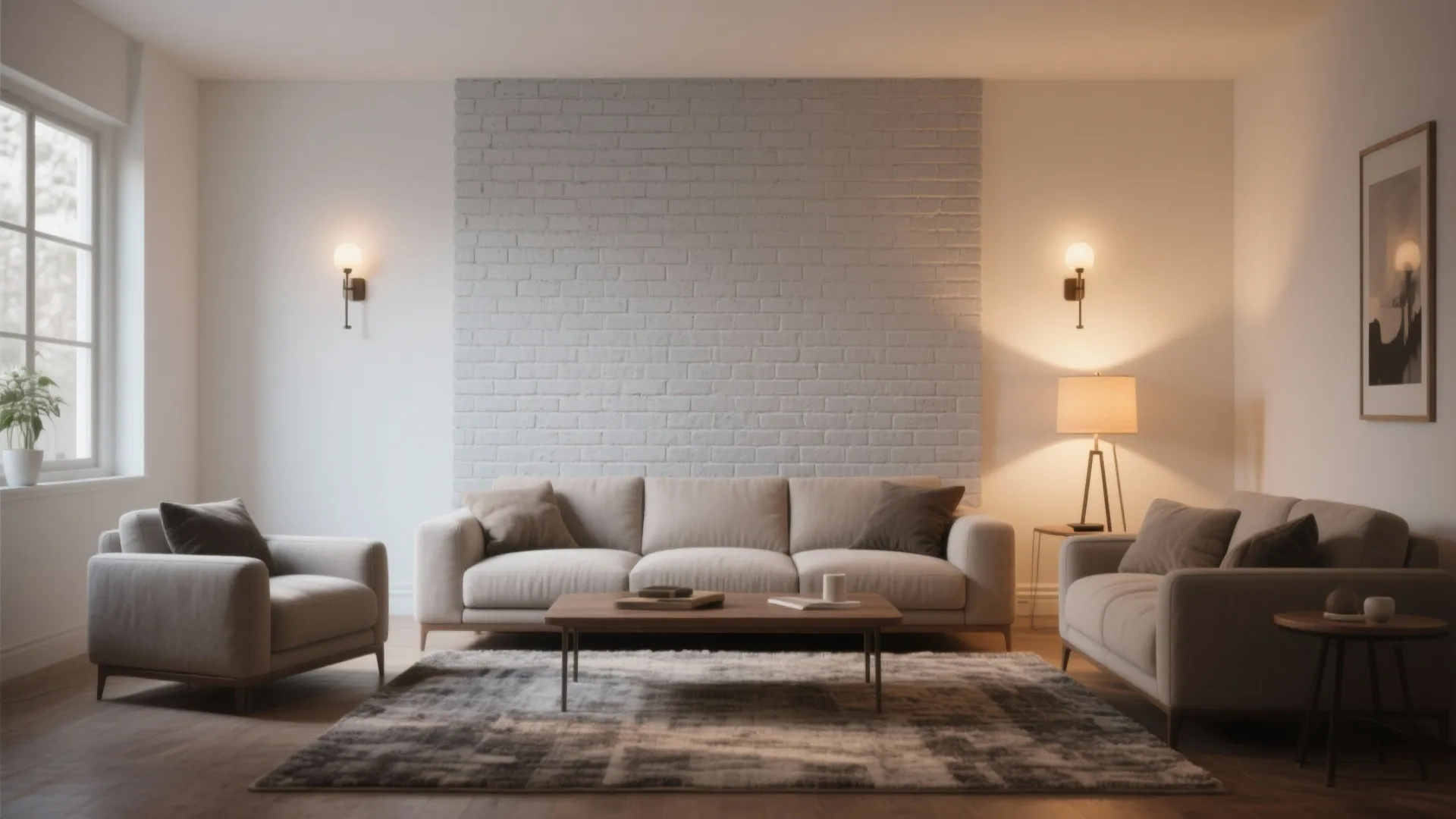 4. Interior painted brick feature wall