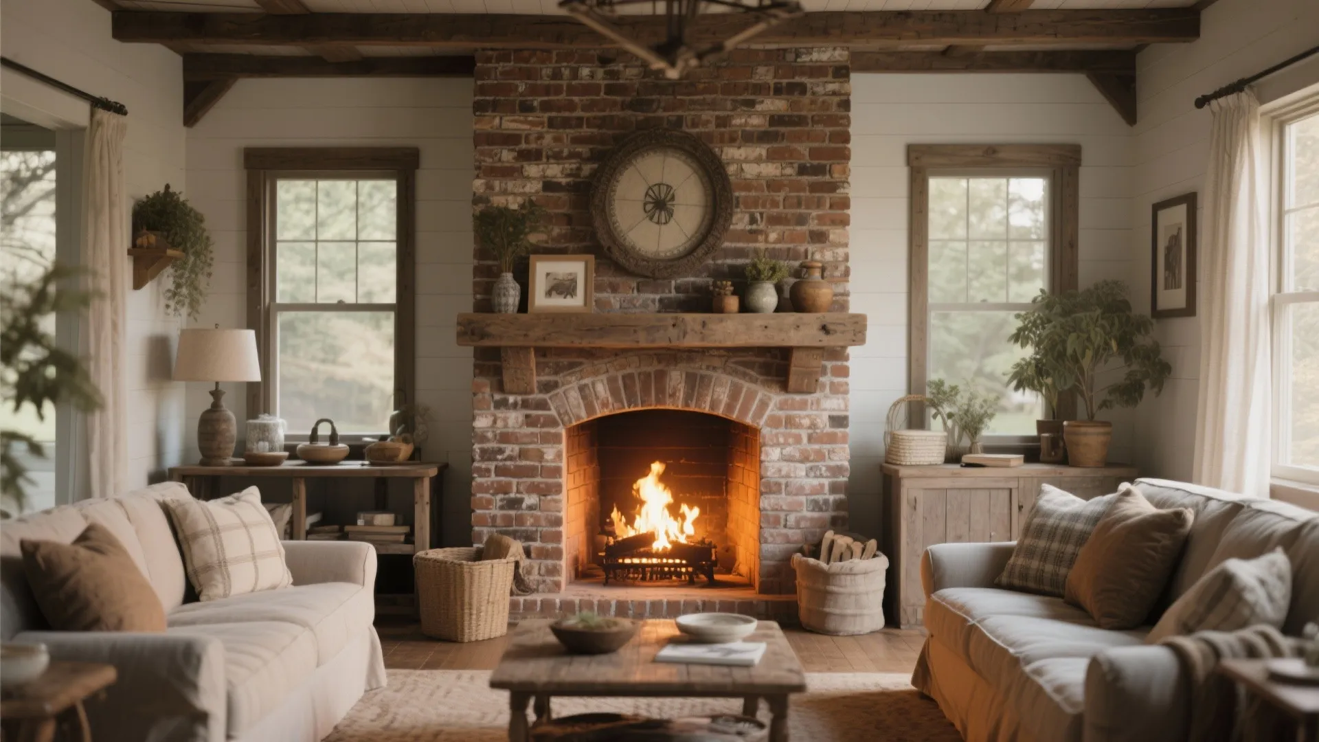 Stone or Brick Fireplace Surround