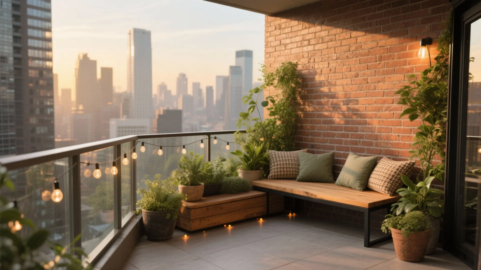 Brick + Green + Glass: Layered Textures for an Outdoor Room