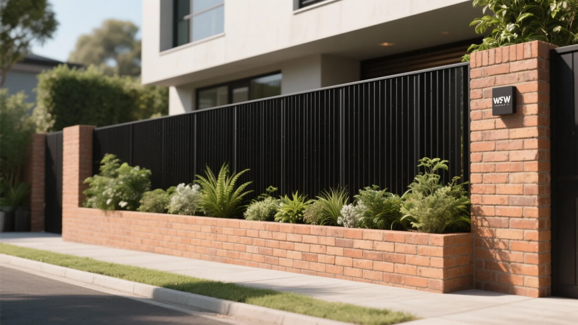 Brick Base with Grill and Planter Ledge