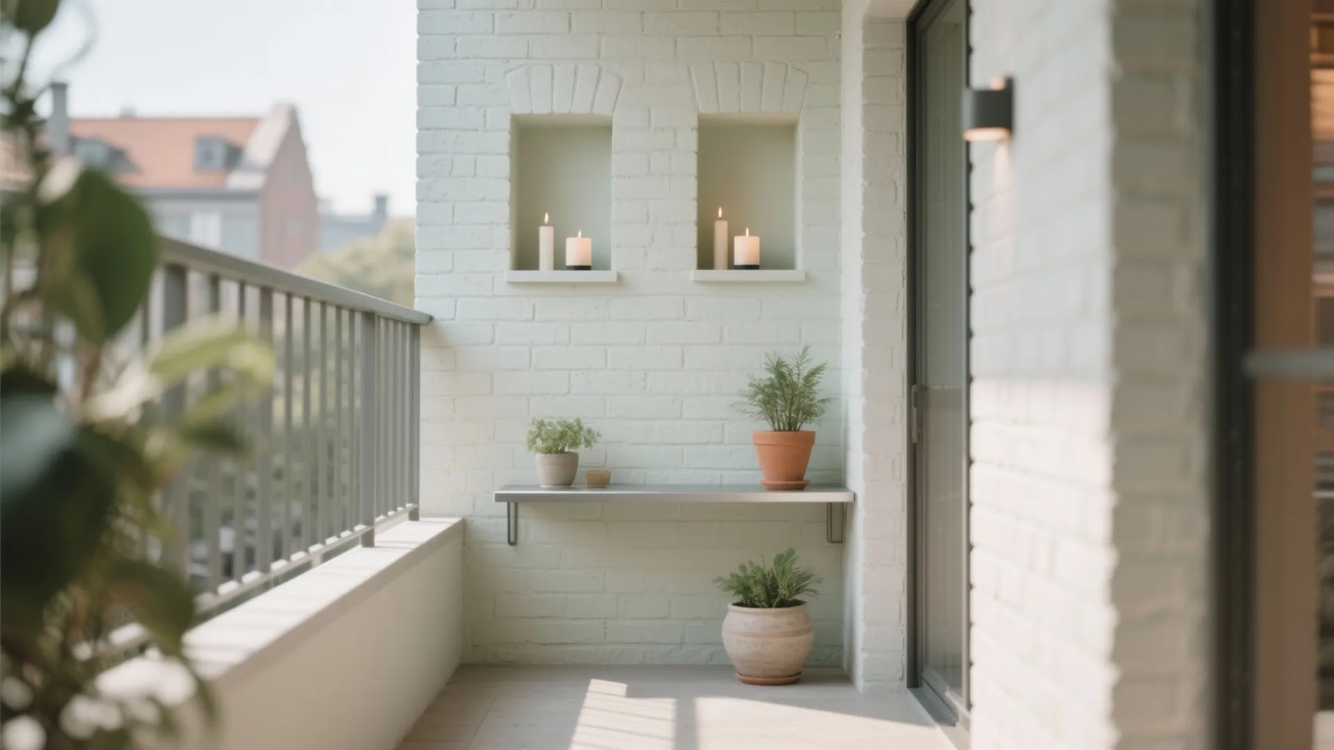 Minimalist Brick Palette with Built-in Niches