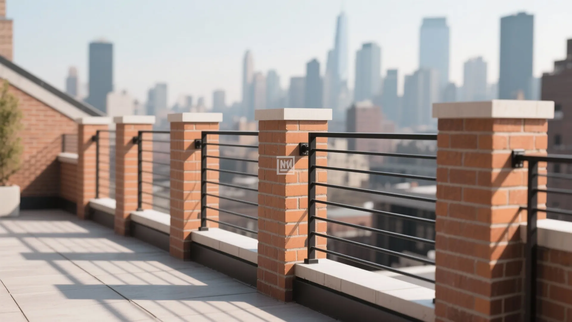 3) Brick Piers + Horizontal Infill (Wood or Steel)