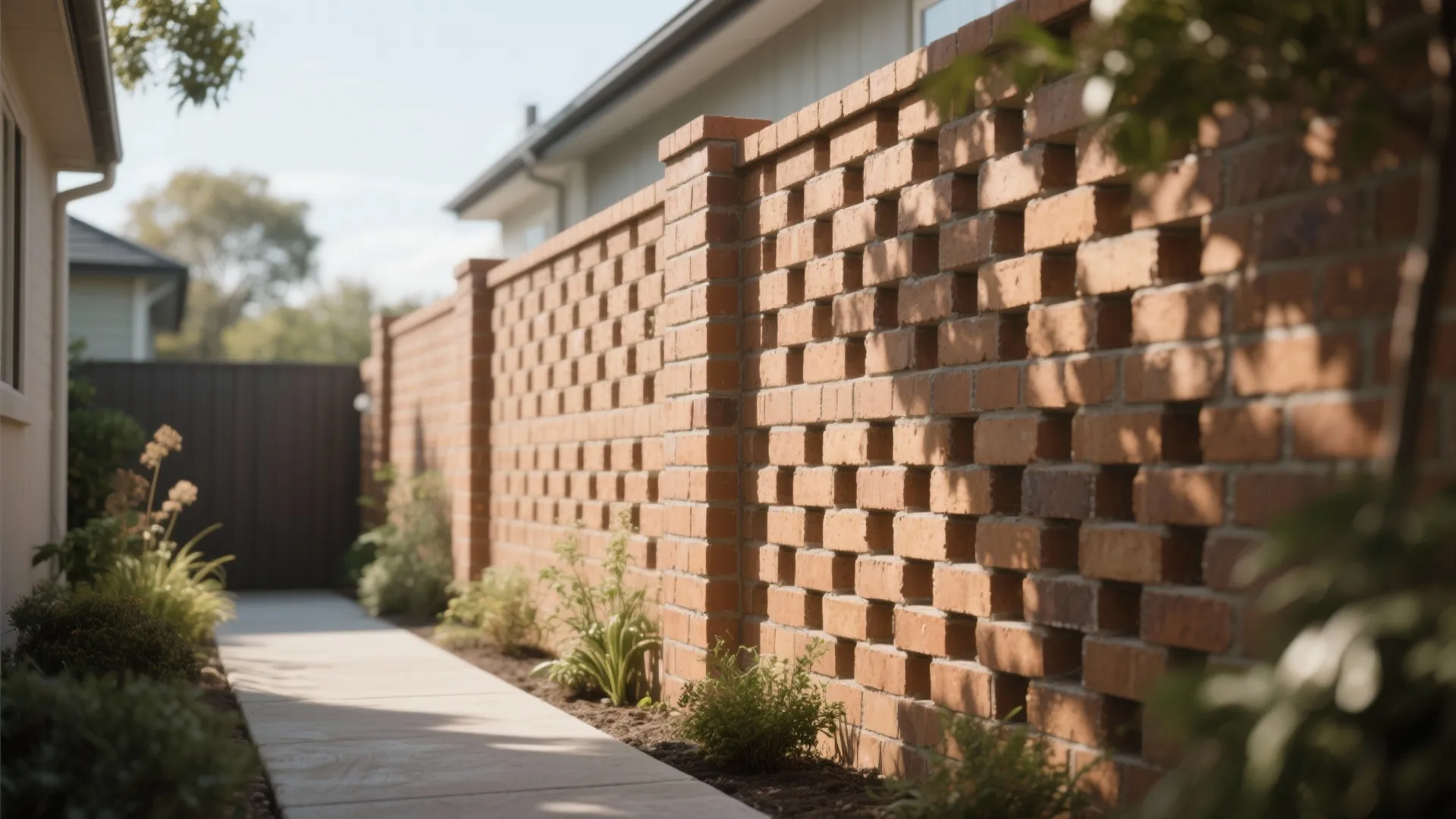 Perforated Brick Screen for Privacy and Airflow