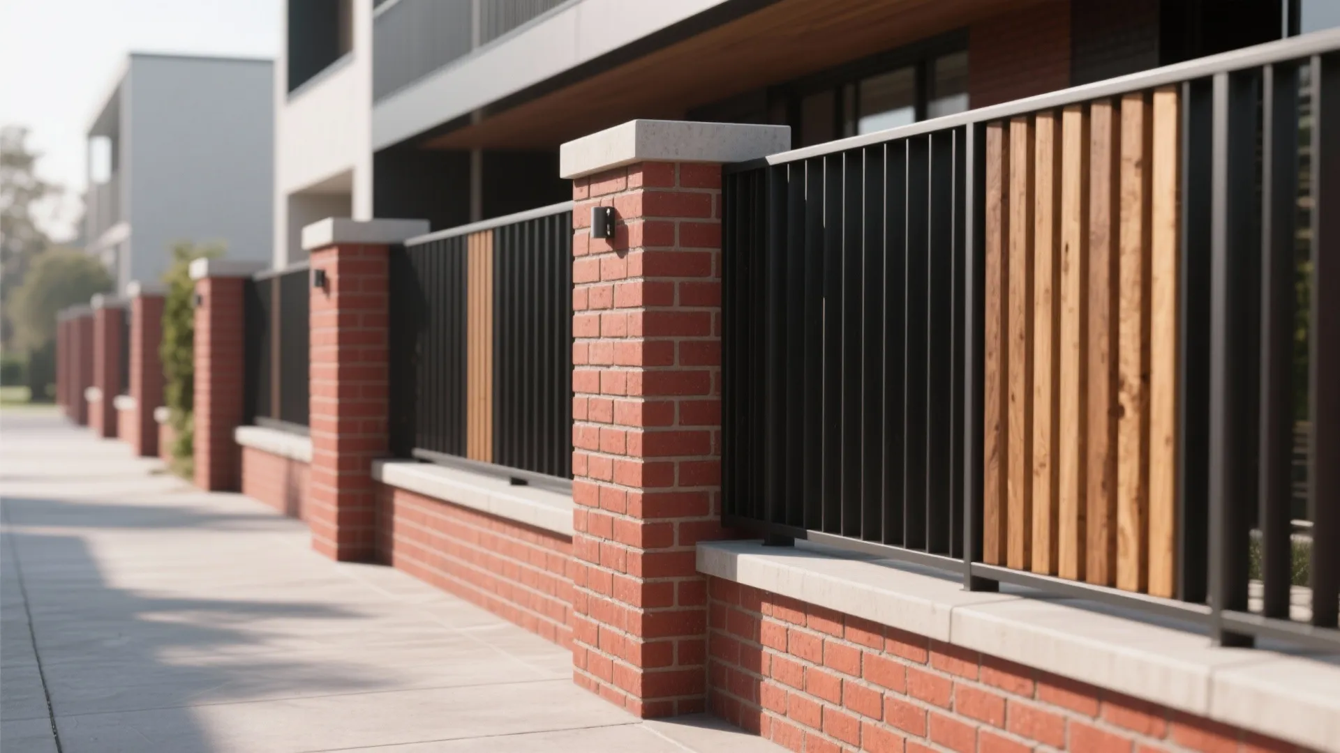 Brick + Steel (or Timber) Hybrid Boundaries