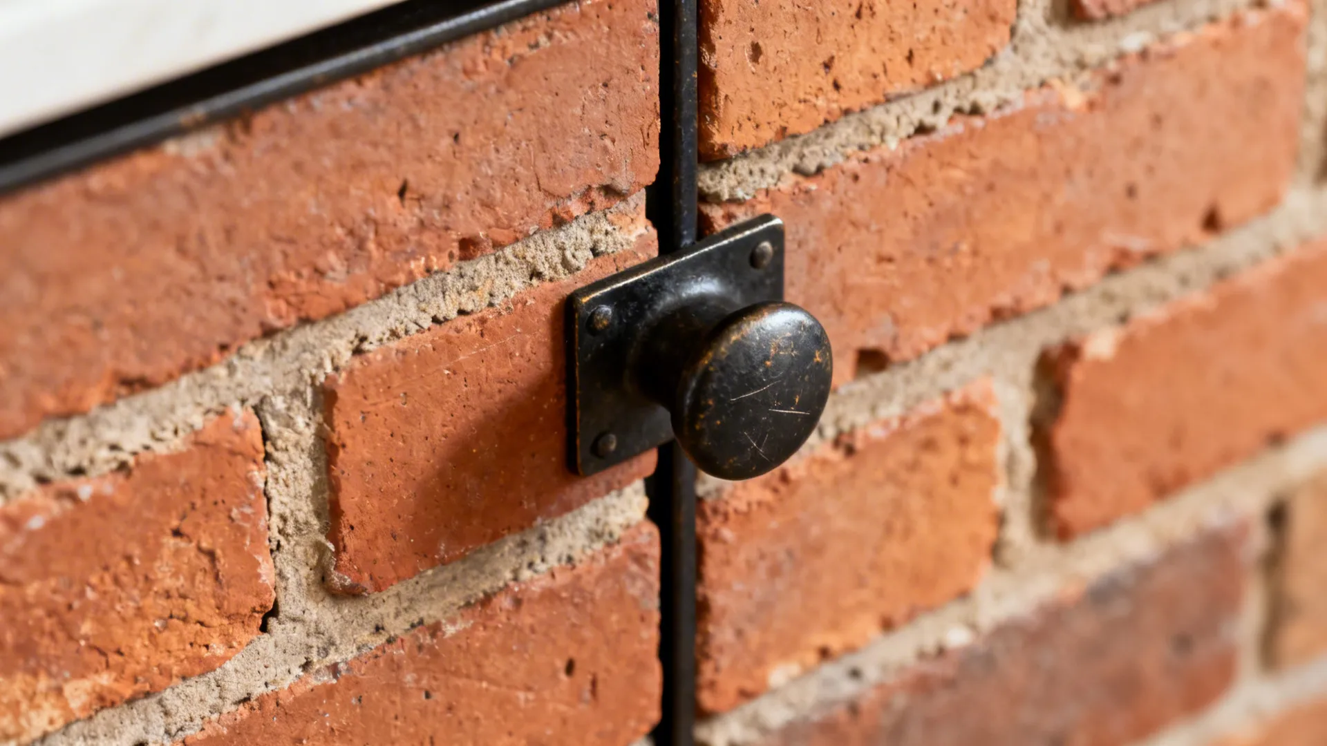 4) Warm Industrial: Thin Brick with Blackened Steel Hardware