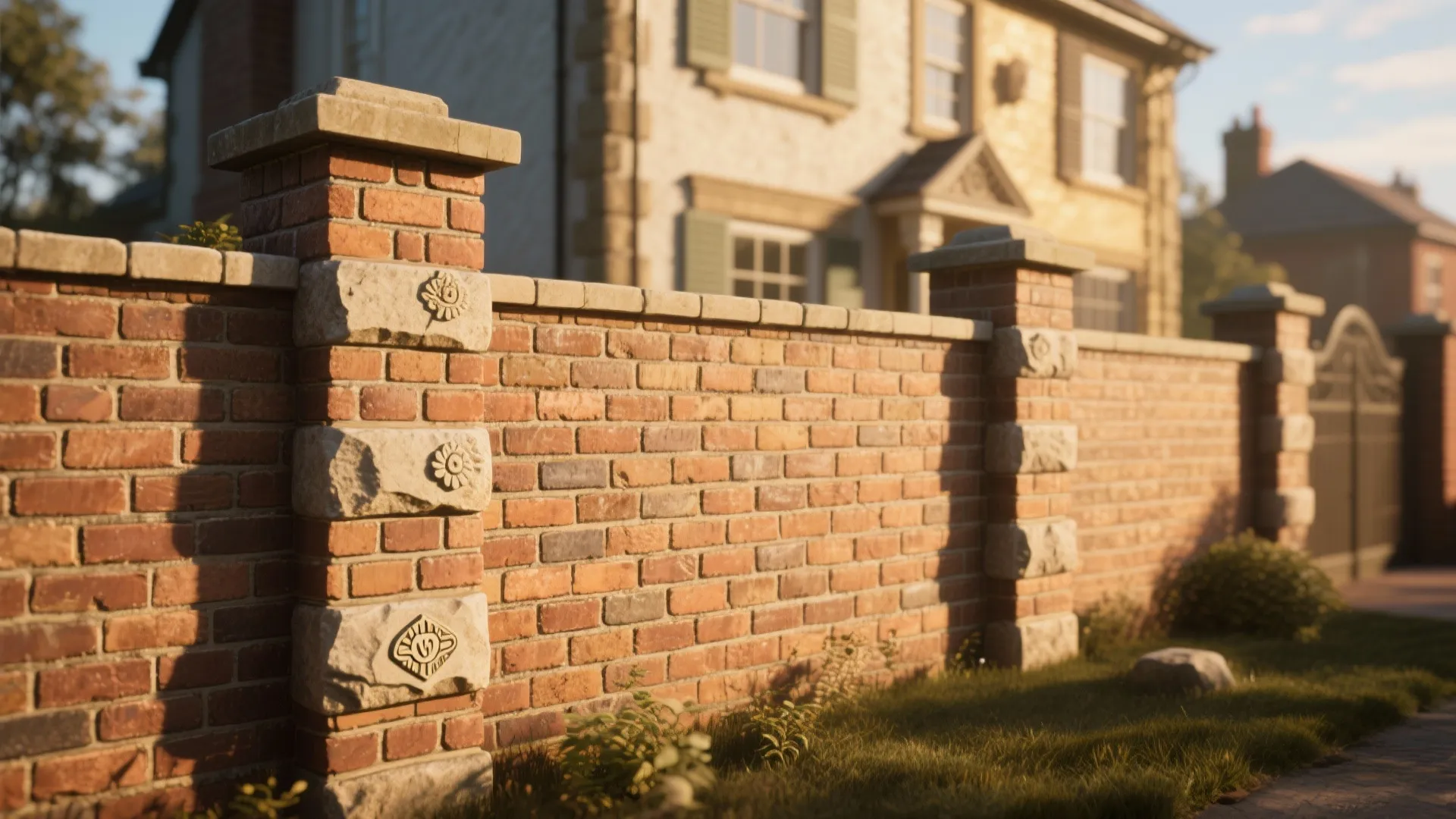Brick Wall with Decorative Coping