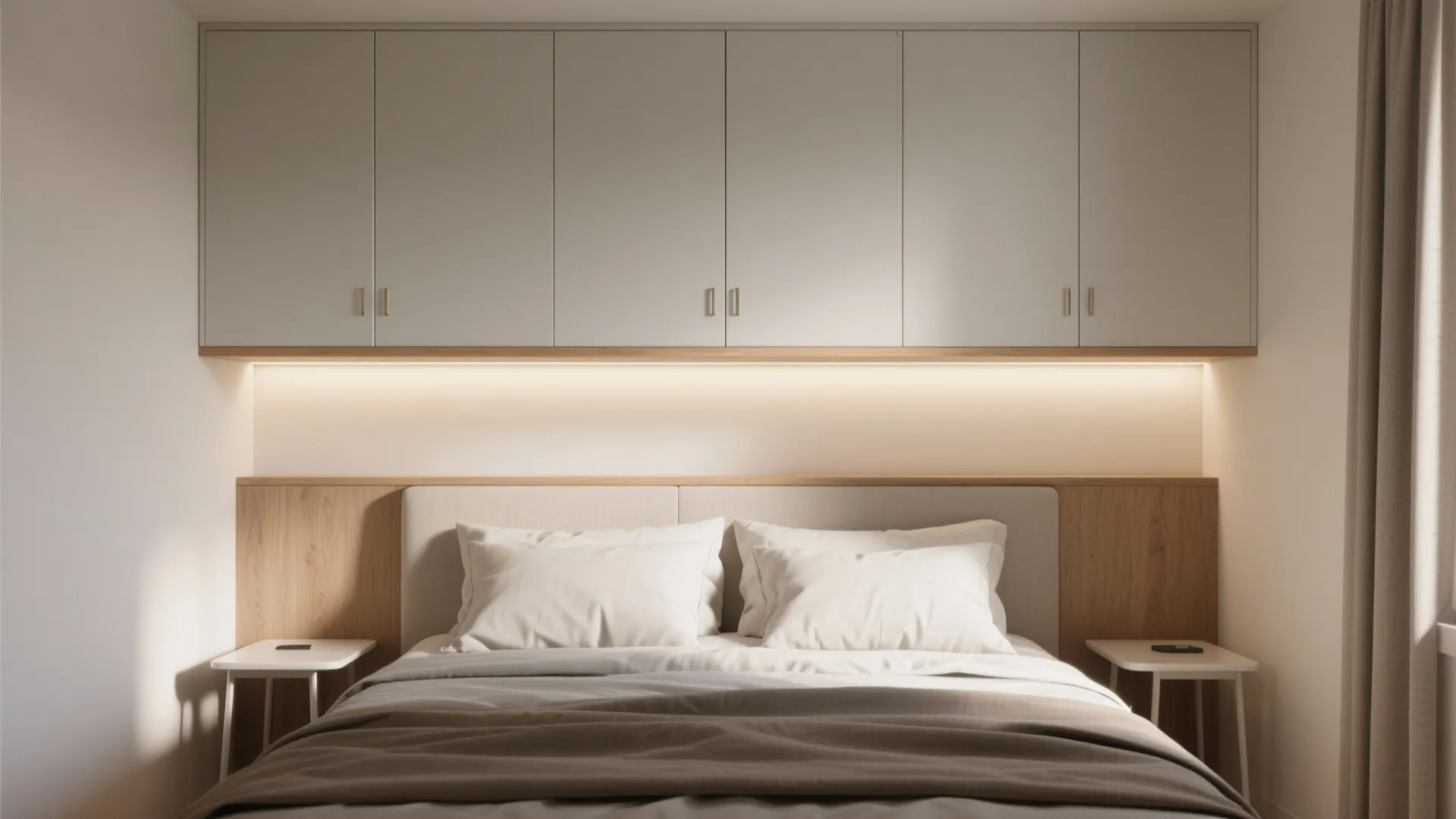 Over-bed bridge cupboards