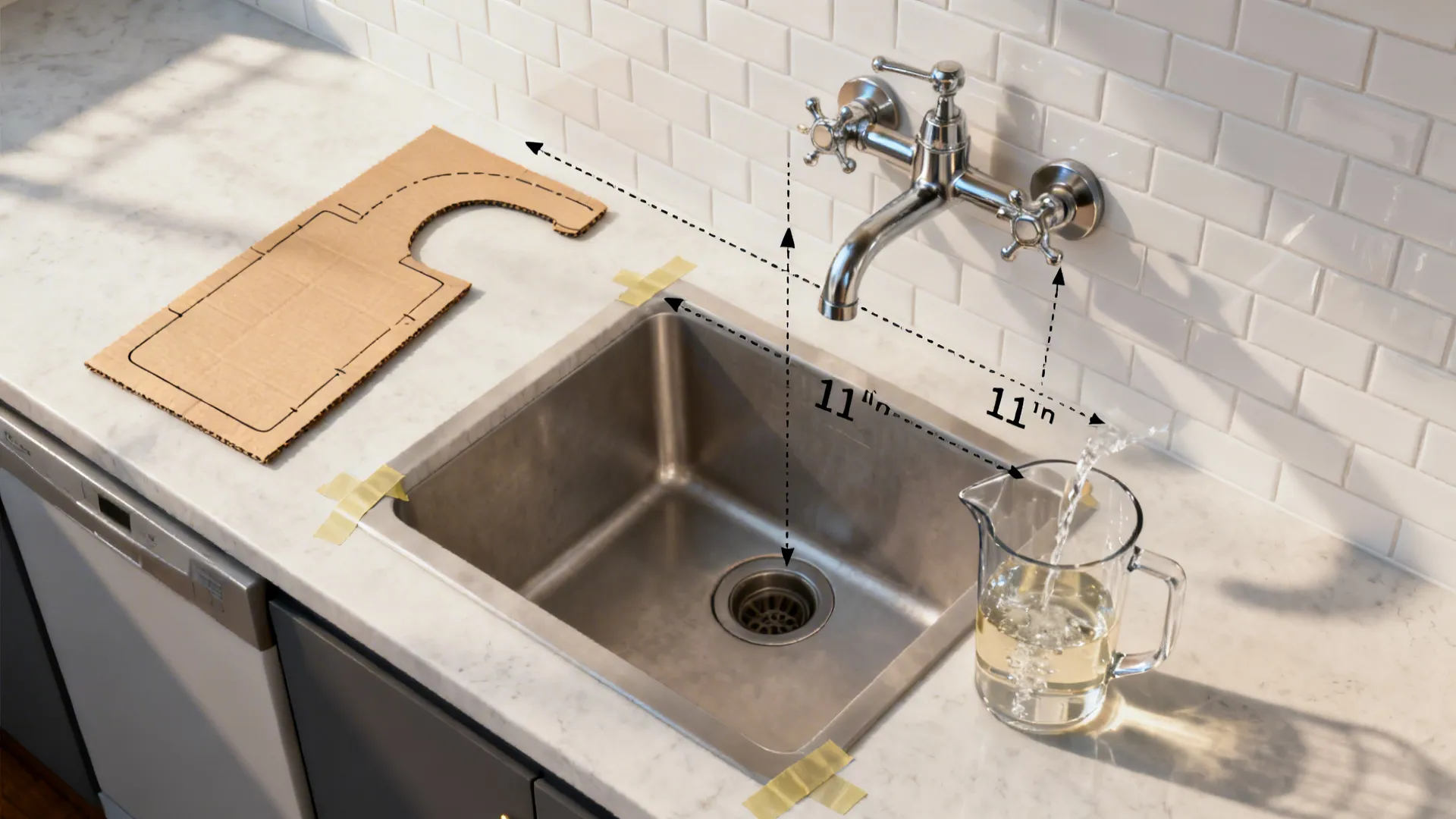 Bridge-Style Wall Tap with Swivel Spout