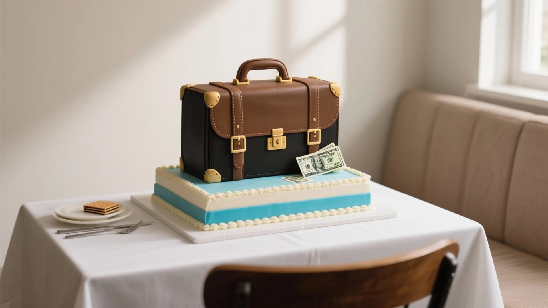 Edible Image Briefcase and Money Theme