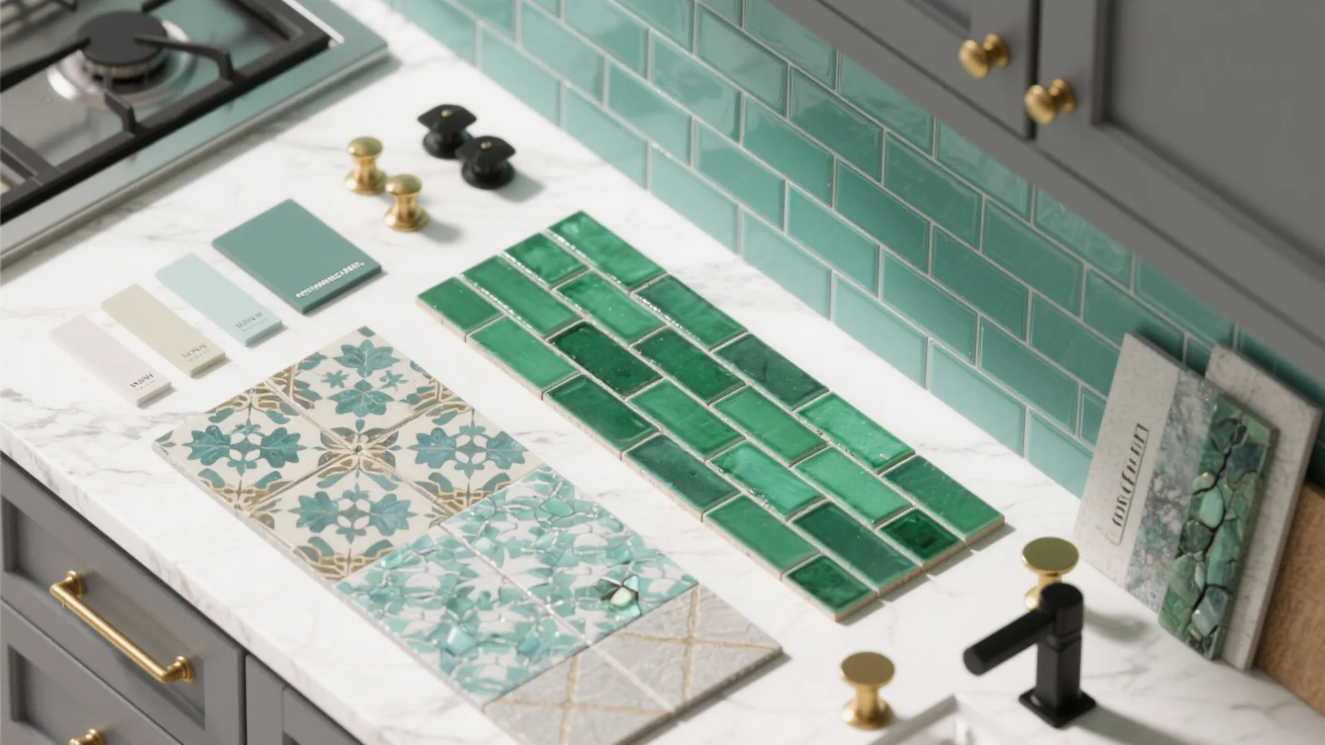 4. Bright Backsplash to Add Personality