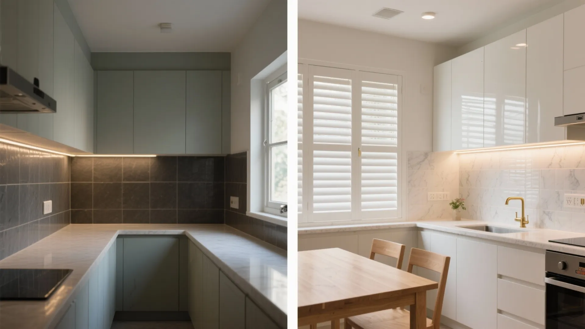 Bright finishes, task lighting, and a high-gloss backsplash