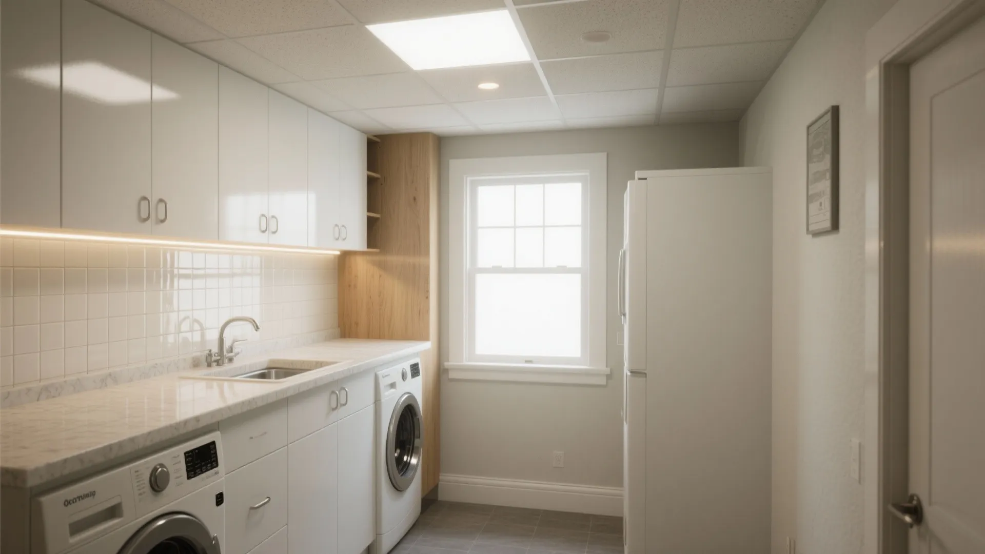 5. Bright Basement: Light layers and reflective surfaces