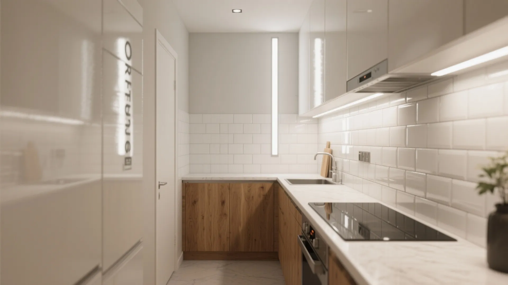 5. Bright Finishes and Strategic Lighting