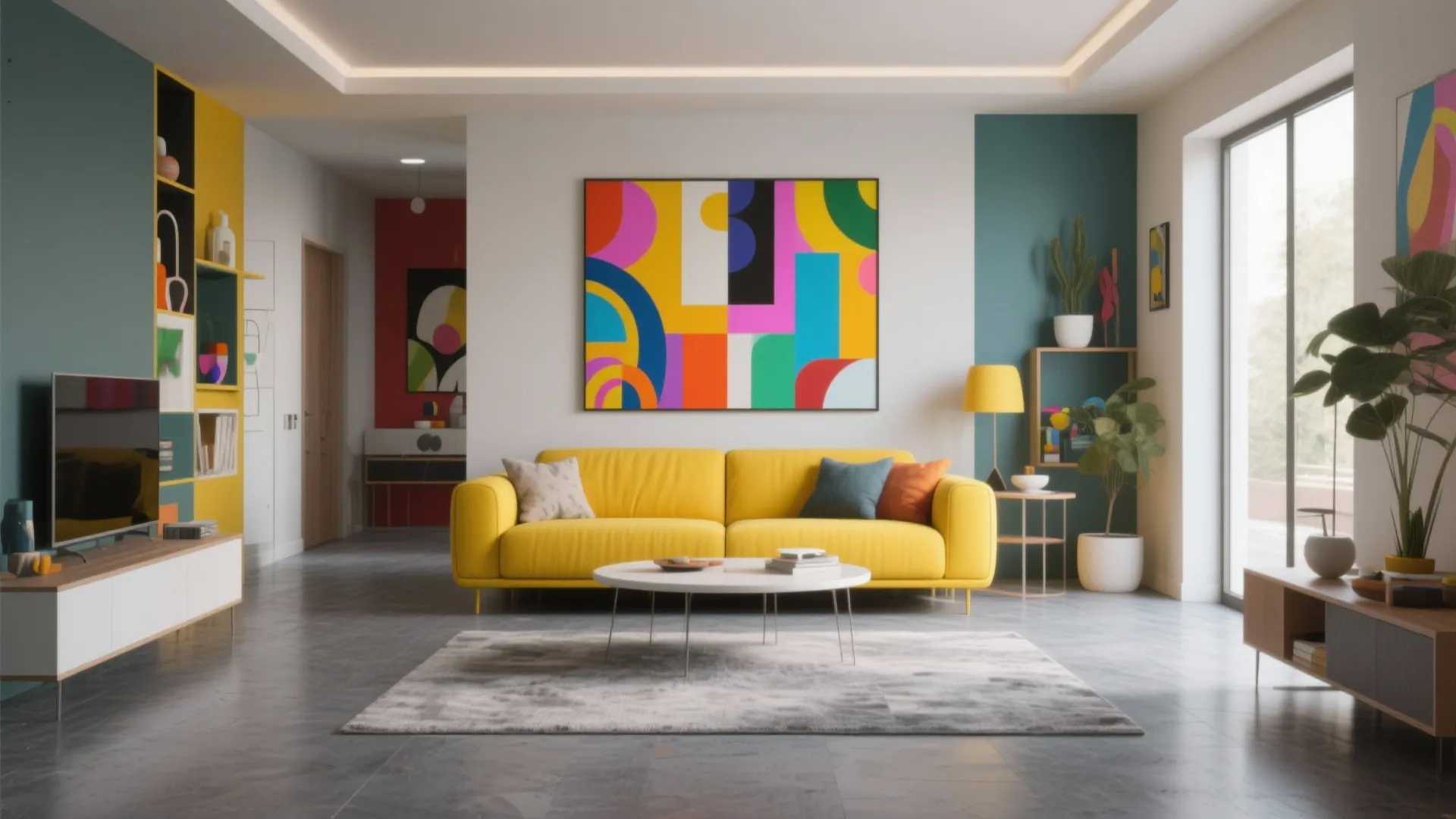 6. Pop of Color with Bright Furniture