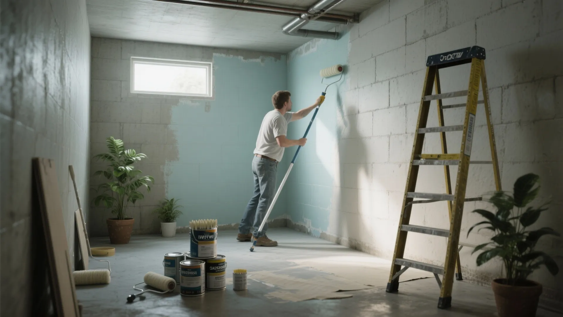 Painting Basement Concrete Walls: 5 Smart Ideas: Practical, stylish ways to paint concrete basement walls and make your lower level feel bigger and drier