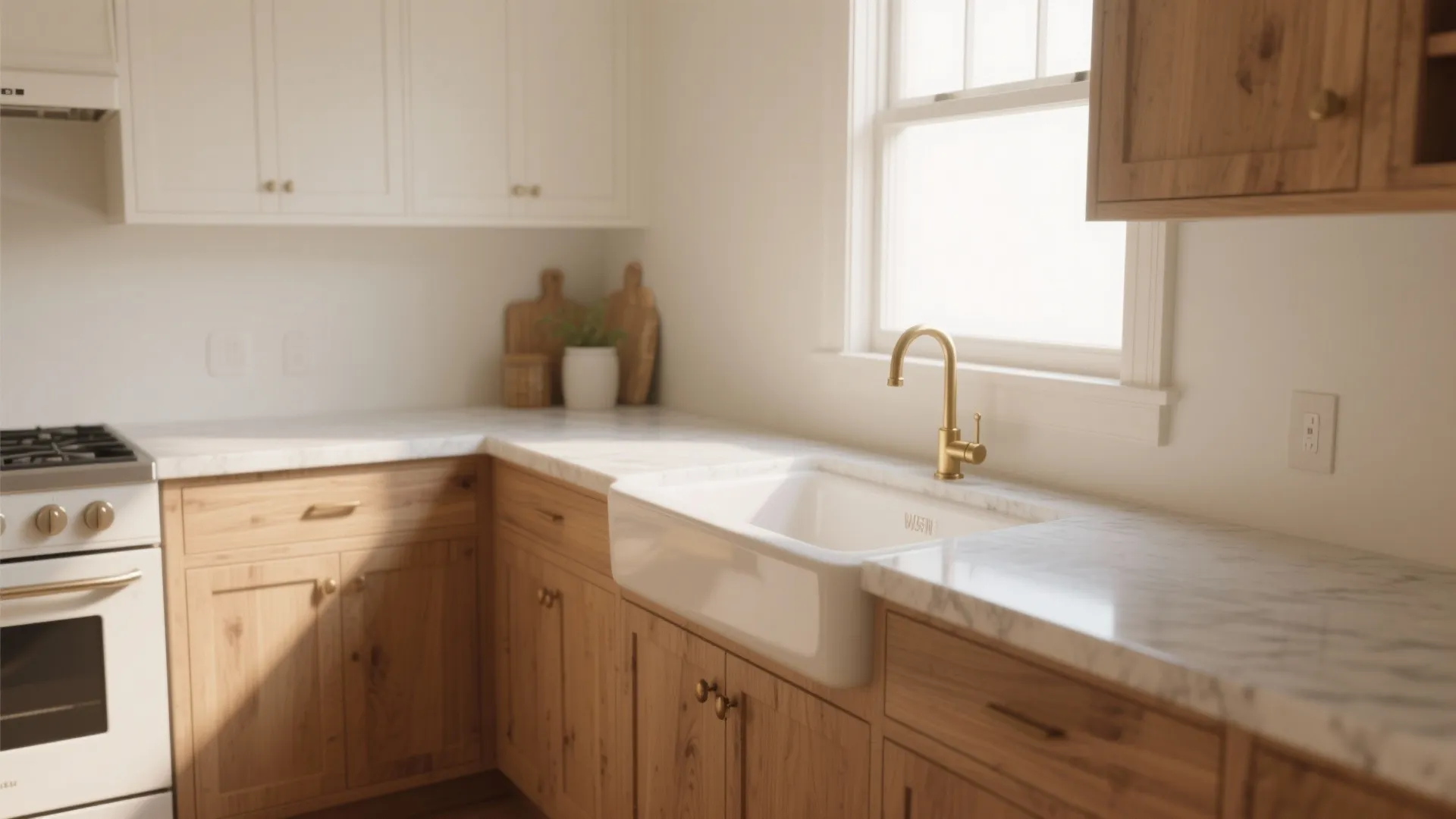 Bright White with Warm Wood Accents