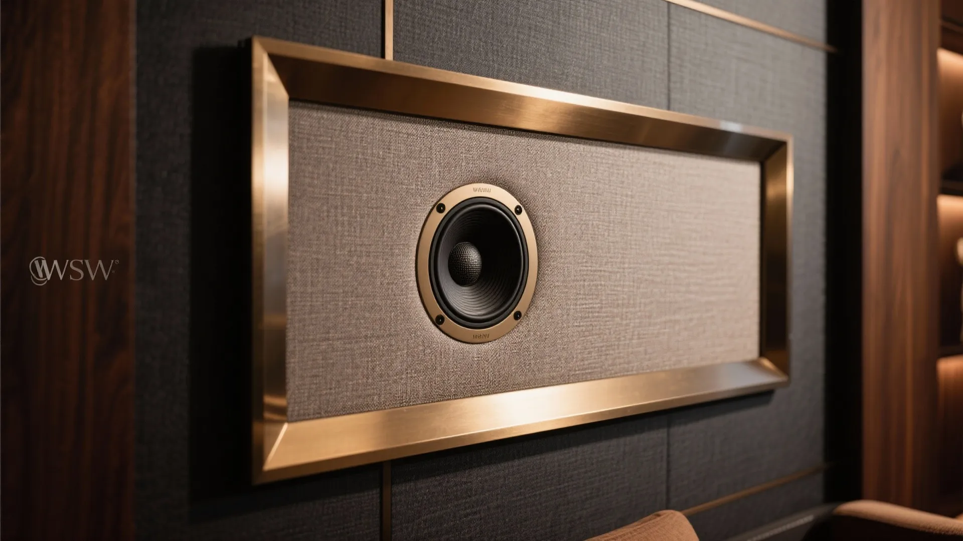 4. Bronze trims with acoustic fabric panels