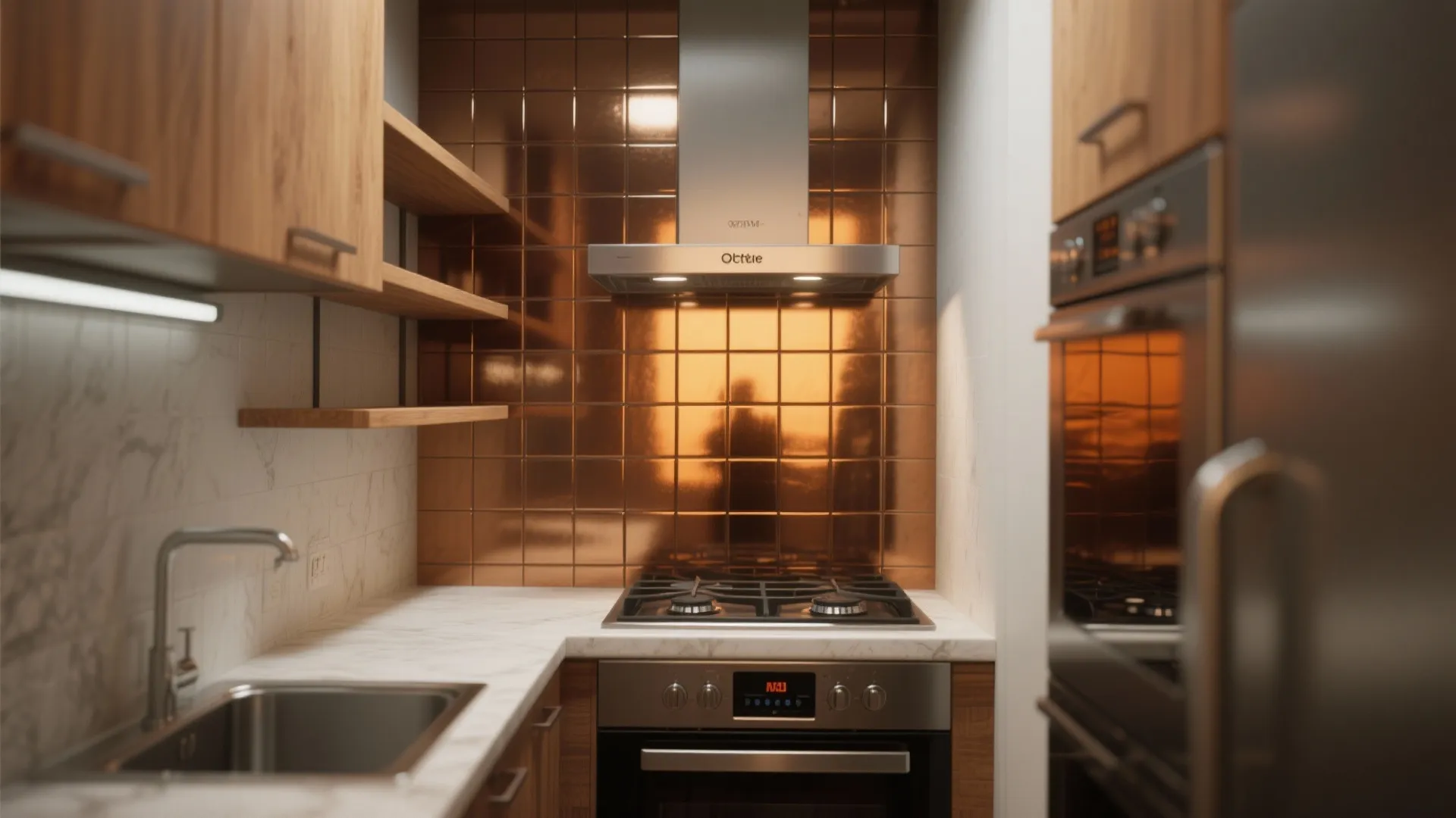 3. Bronze Backsplash or Kitchen Nook