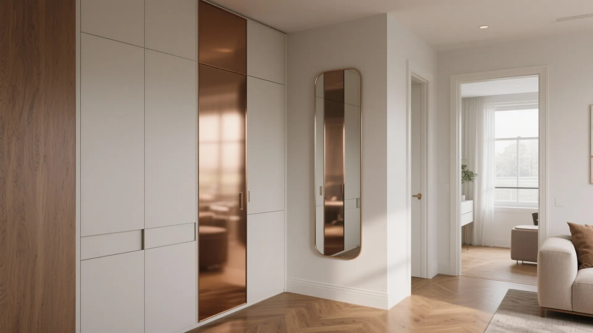 Mirror-led vistas and reflective layering