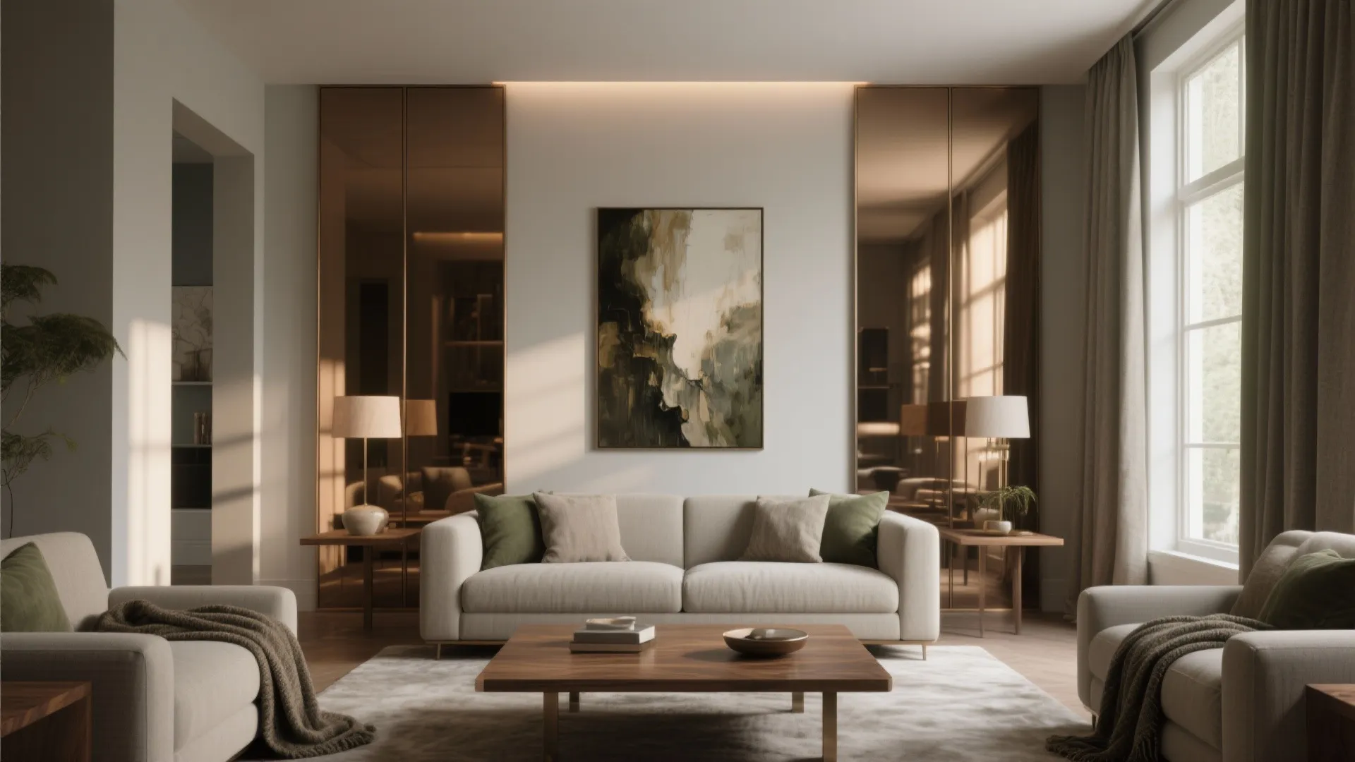 Mirror Panels and Soft Wall-Wash Lighting