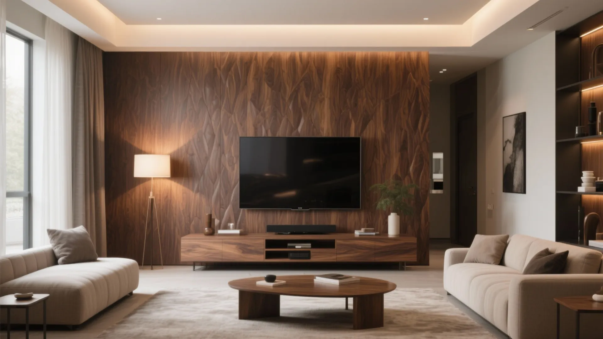 2. Textured Brown Accent Wall