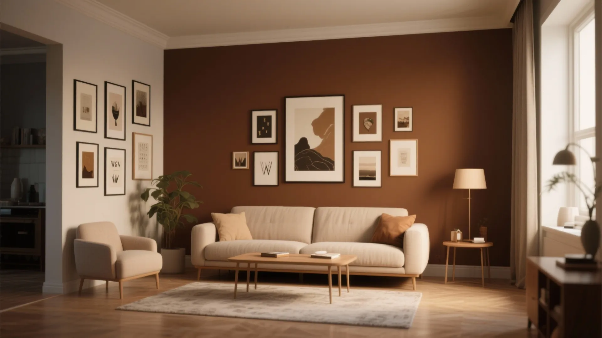 8. Brown Accent Wall