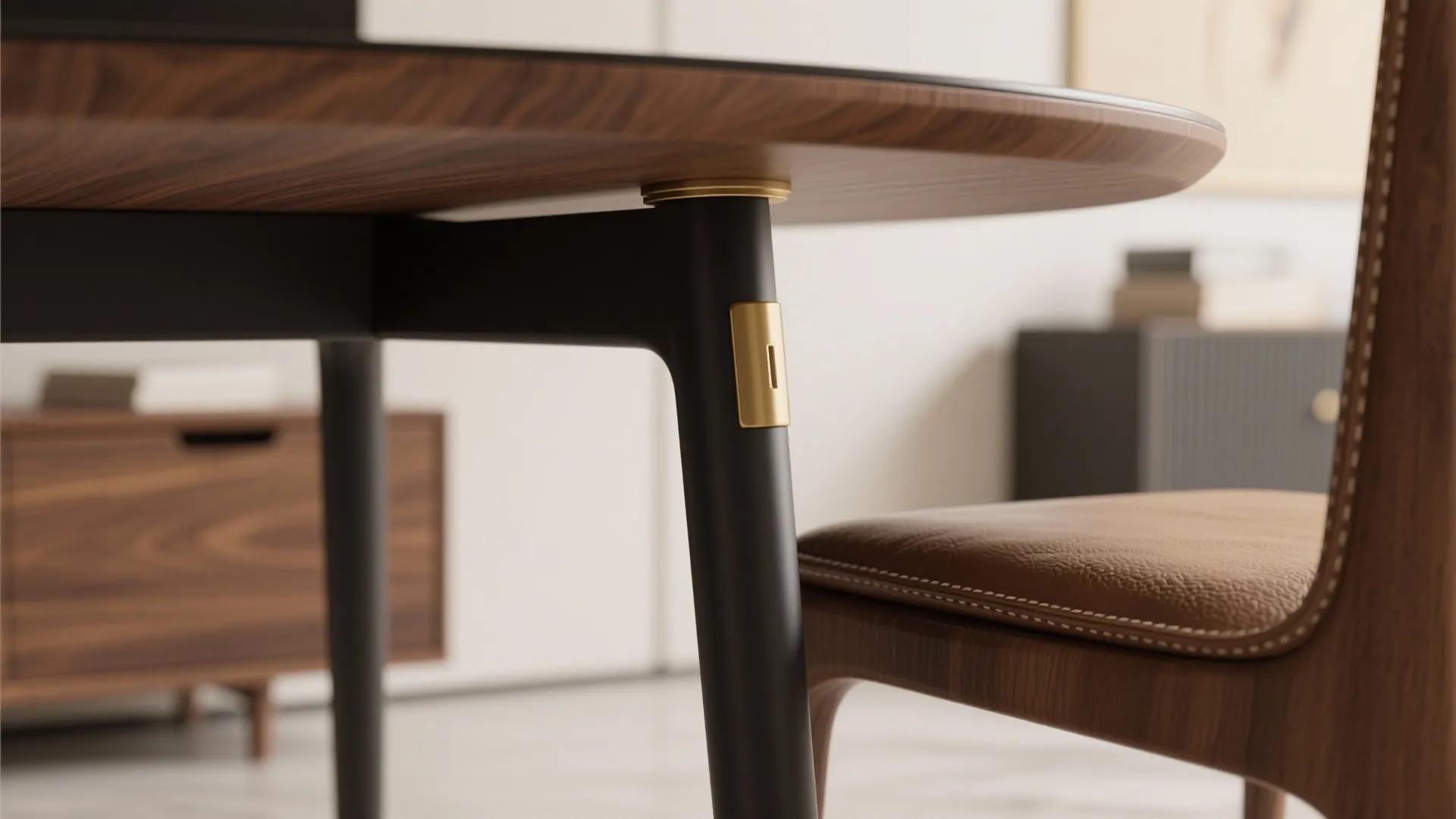 3. Mix brown with matte black and brass for a modern edge