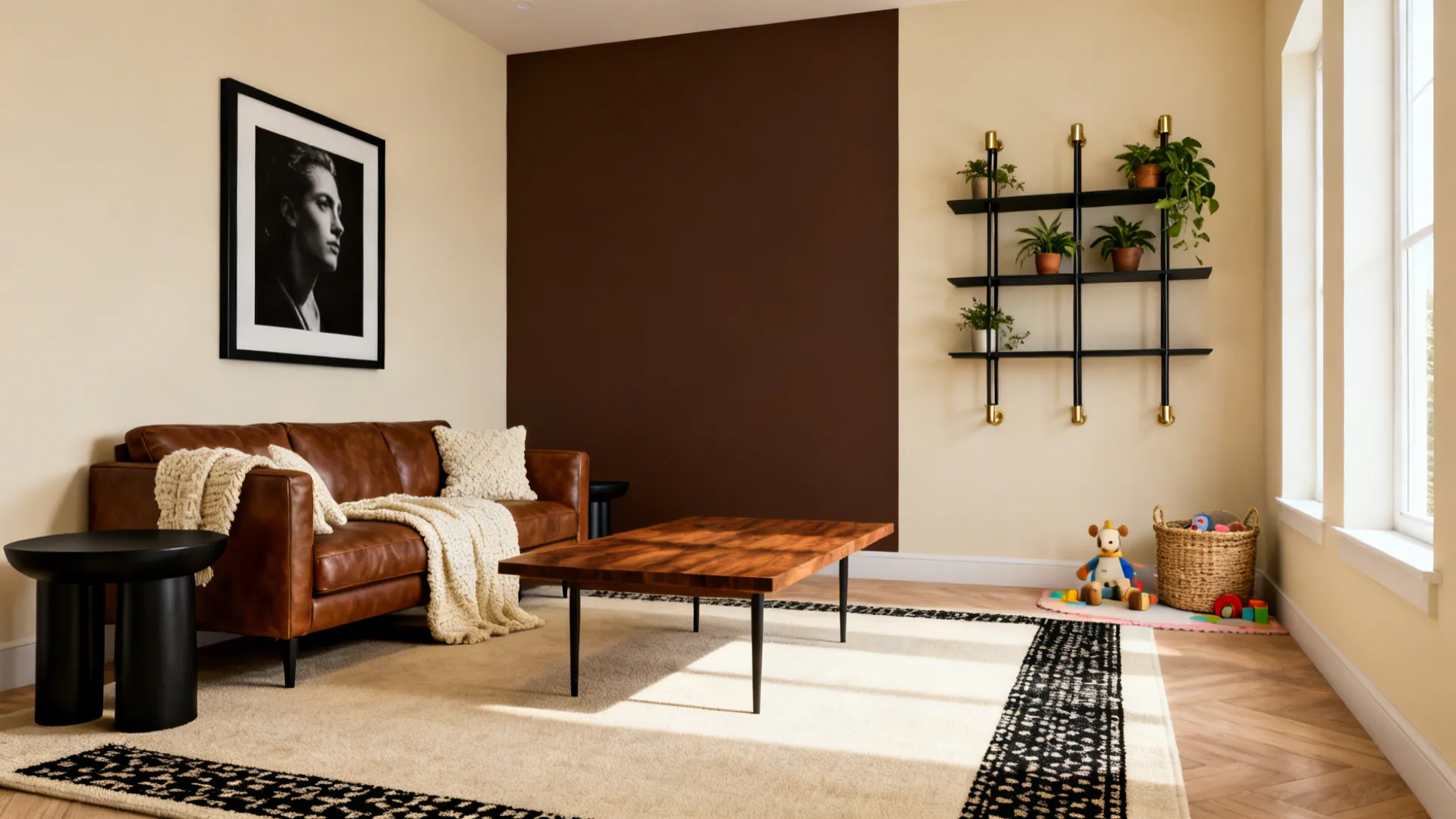 5 Brown, Black & Cream Living Room Ideas
