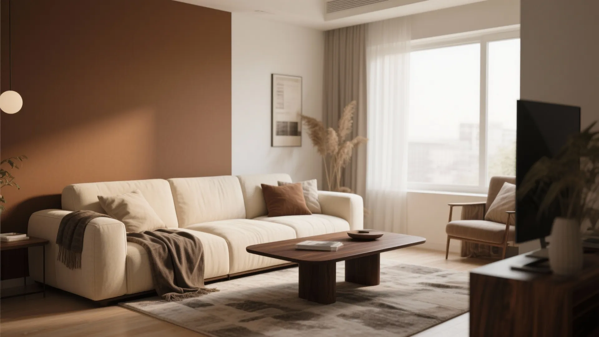 3. Brown and Cream Color Blocking