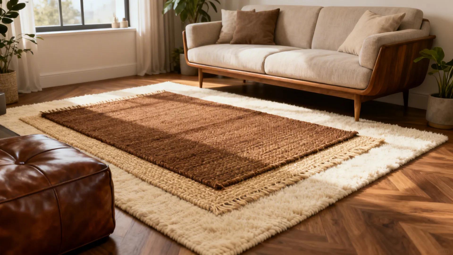 Brown & Cream Rugs: 5 Living Room Ideas