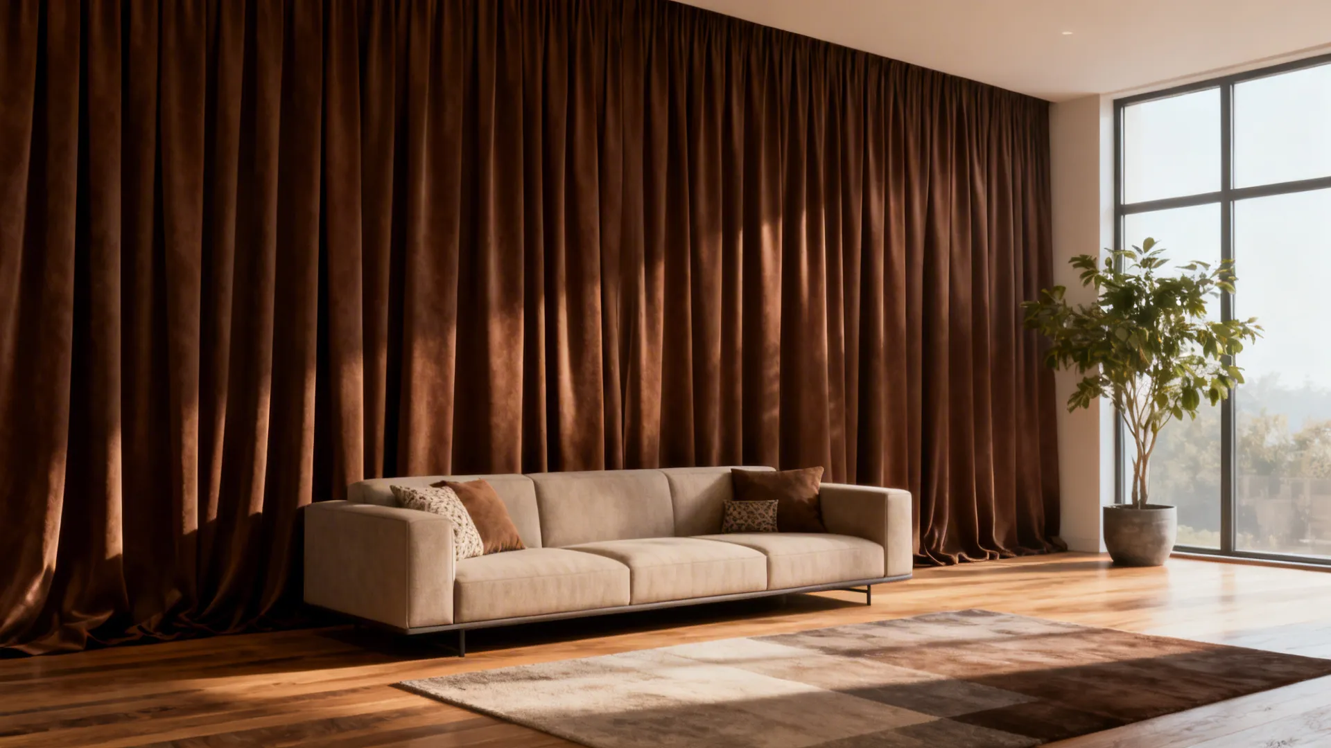 Modern Brown Curtains: 5 Cozy Living Room Ideas