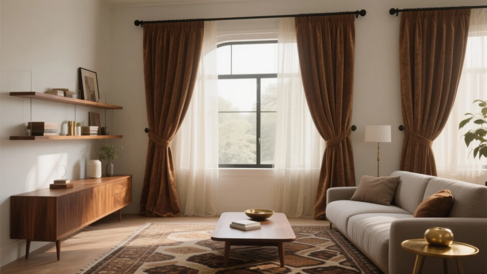 Brown Curtains for Living Room: Elevate Your Space Instantly: 1 Minute to a Warm, Stylish Living Room with Brown Curtains