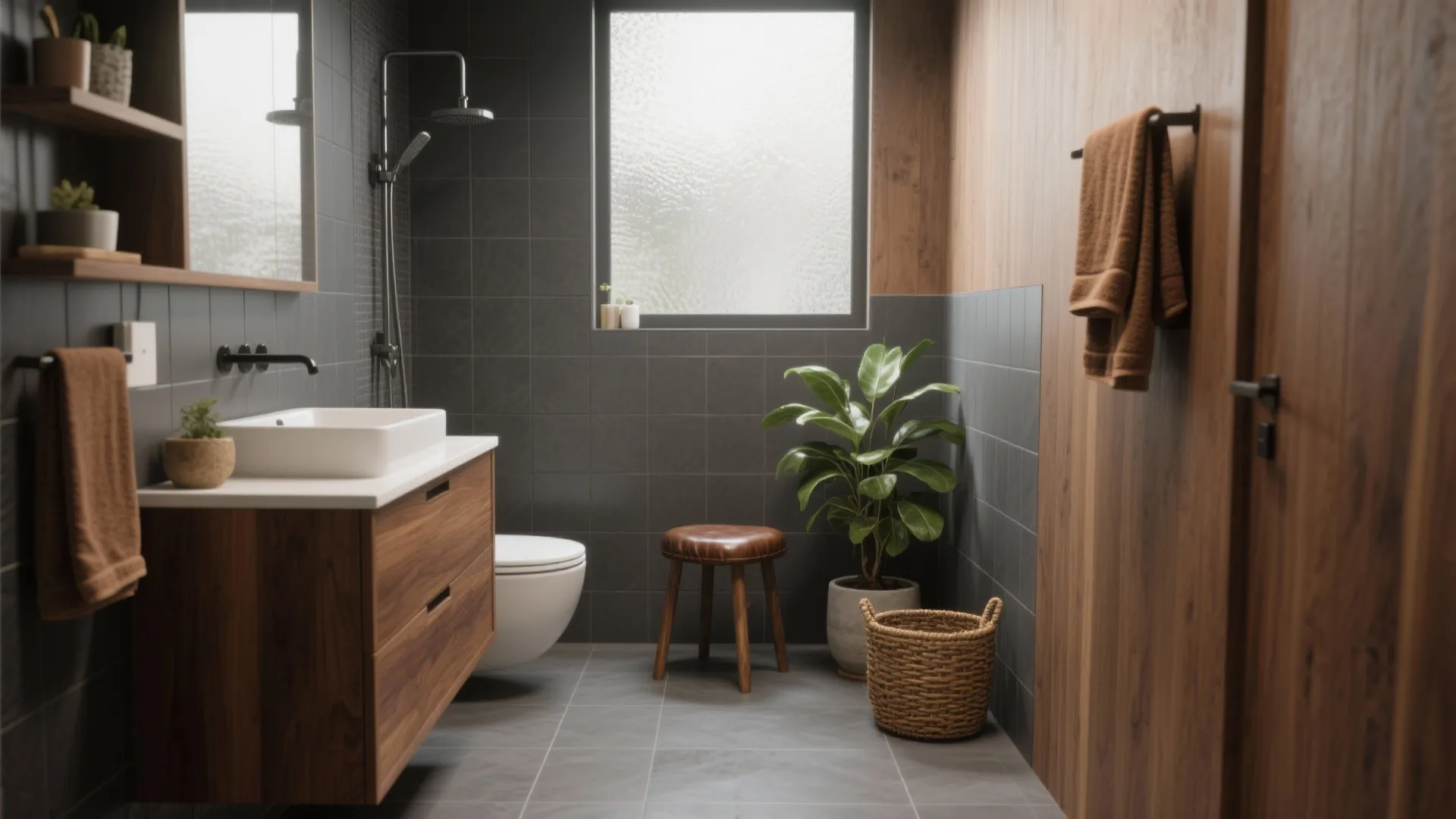 5 Brown and Gray Bathroom Ideas: Small tweaks and bold moves to make brown and gray bathrooms feel modern and cozy