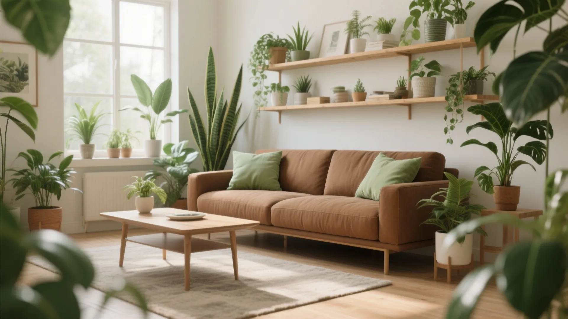 4. Mix Brown with Green and Natural Wood