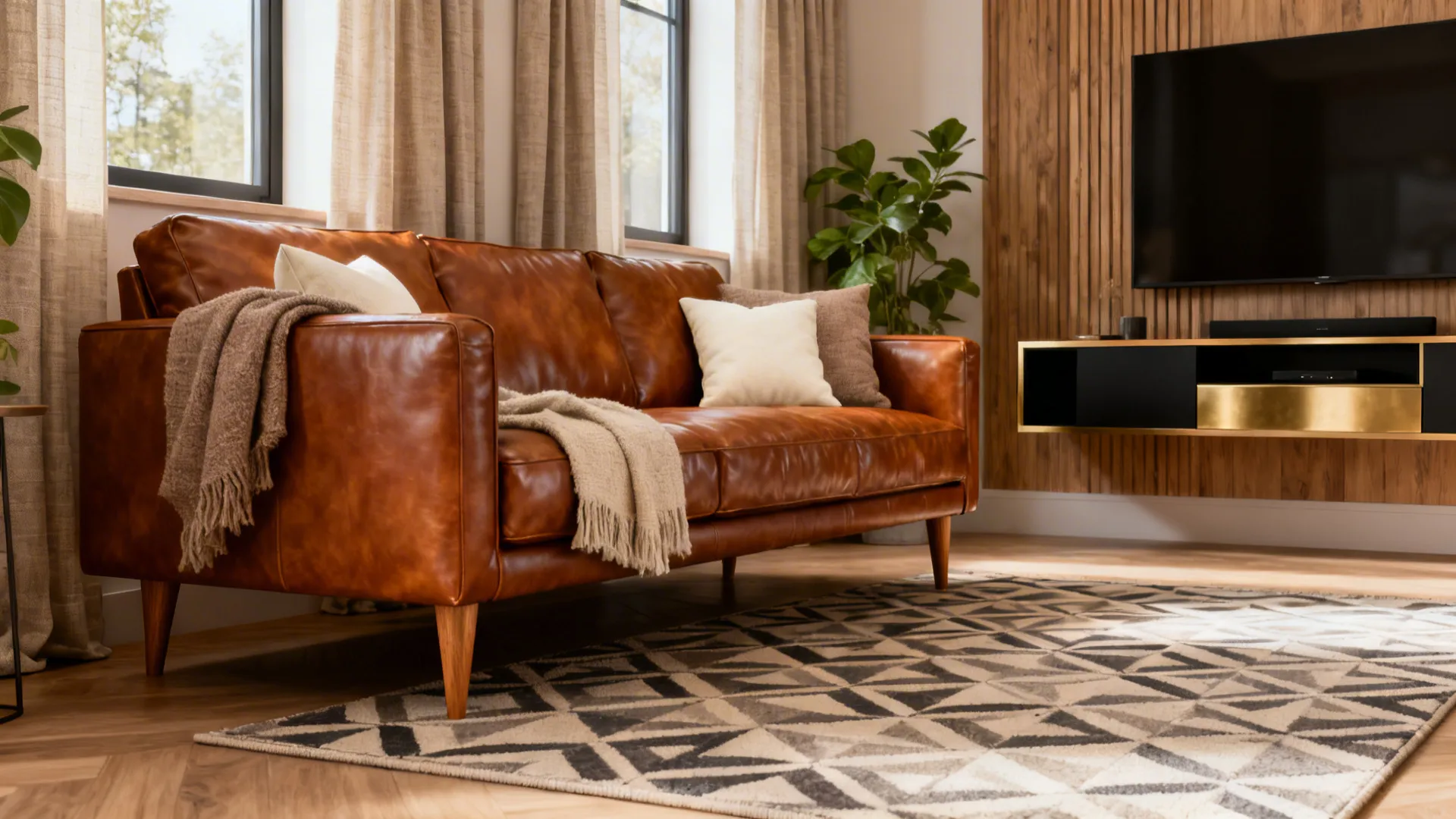 5 Living Room Ideas with a Brown Leather Sofa