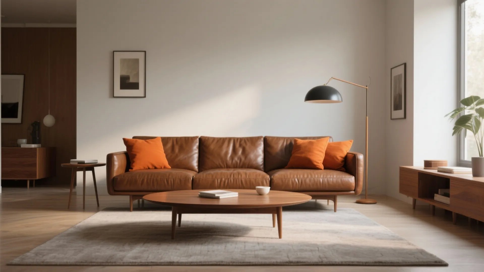 Brown Leather Sofa