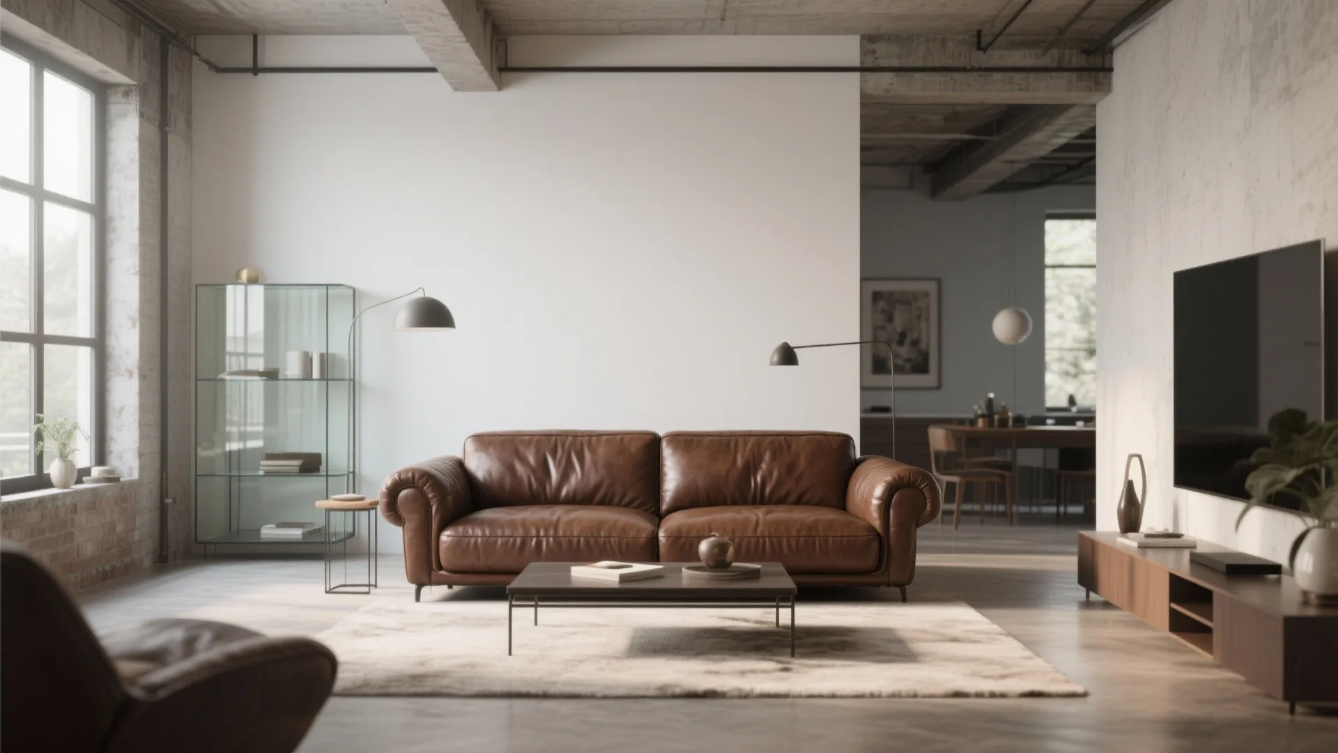 2. Leather Sofa as a Focal Point