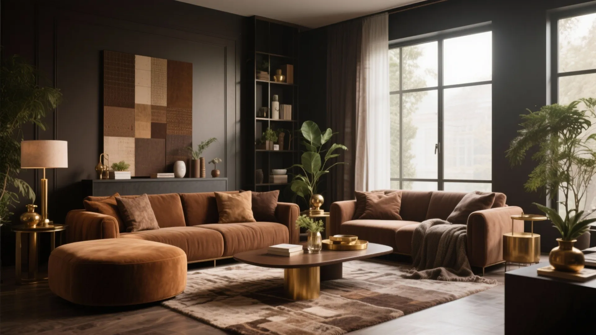 10 Decorating Ideas for a Brown Living Room