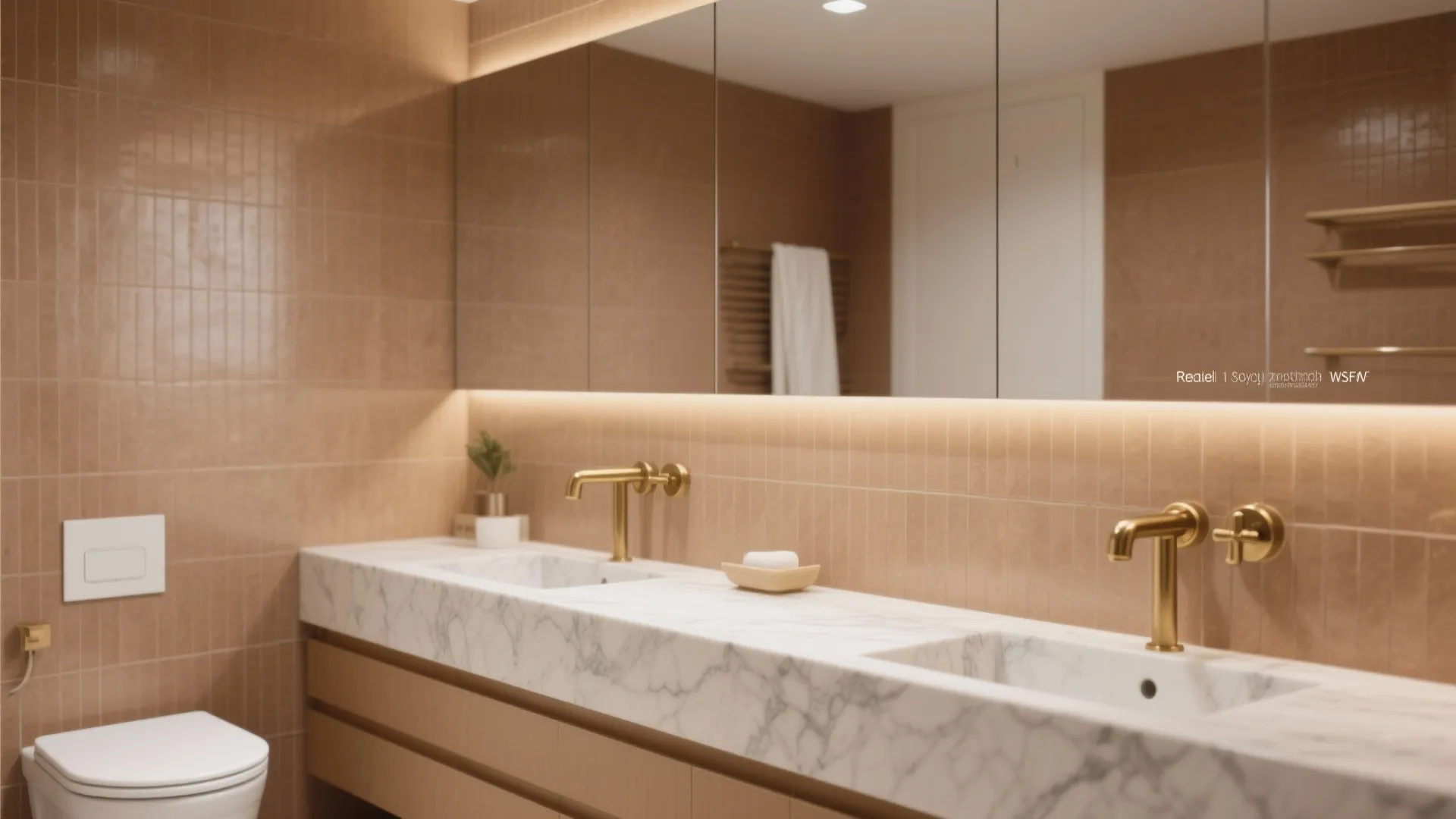 4. Light Brown + Marble Accents