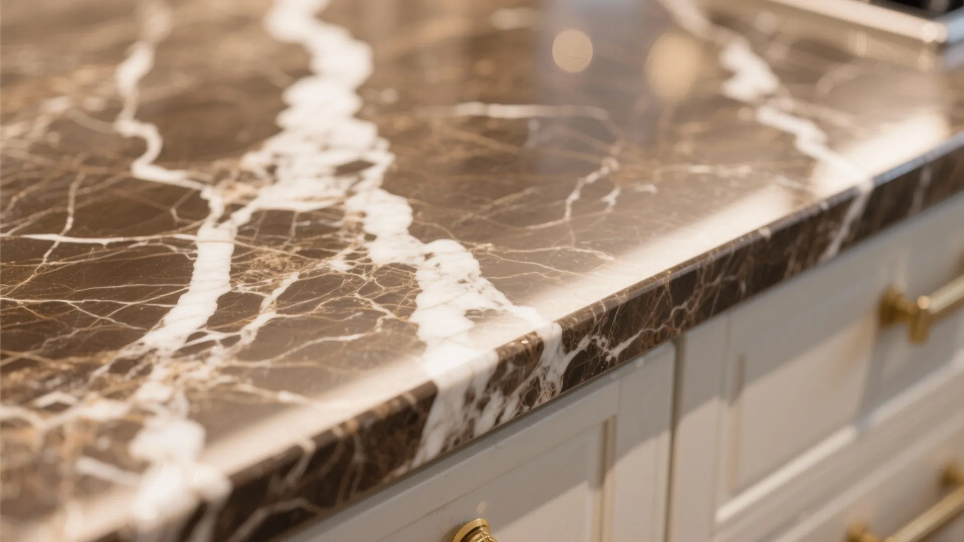 2. Brown Marble Countertops