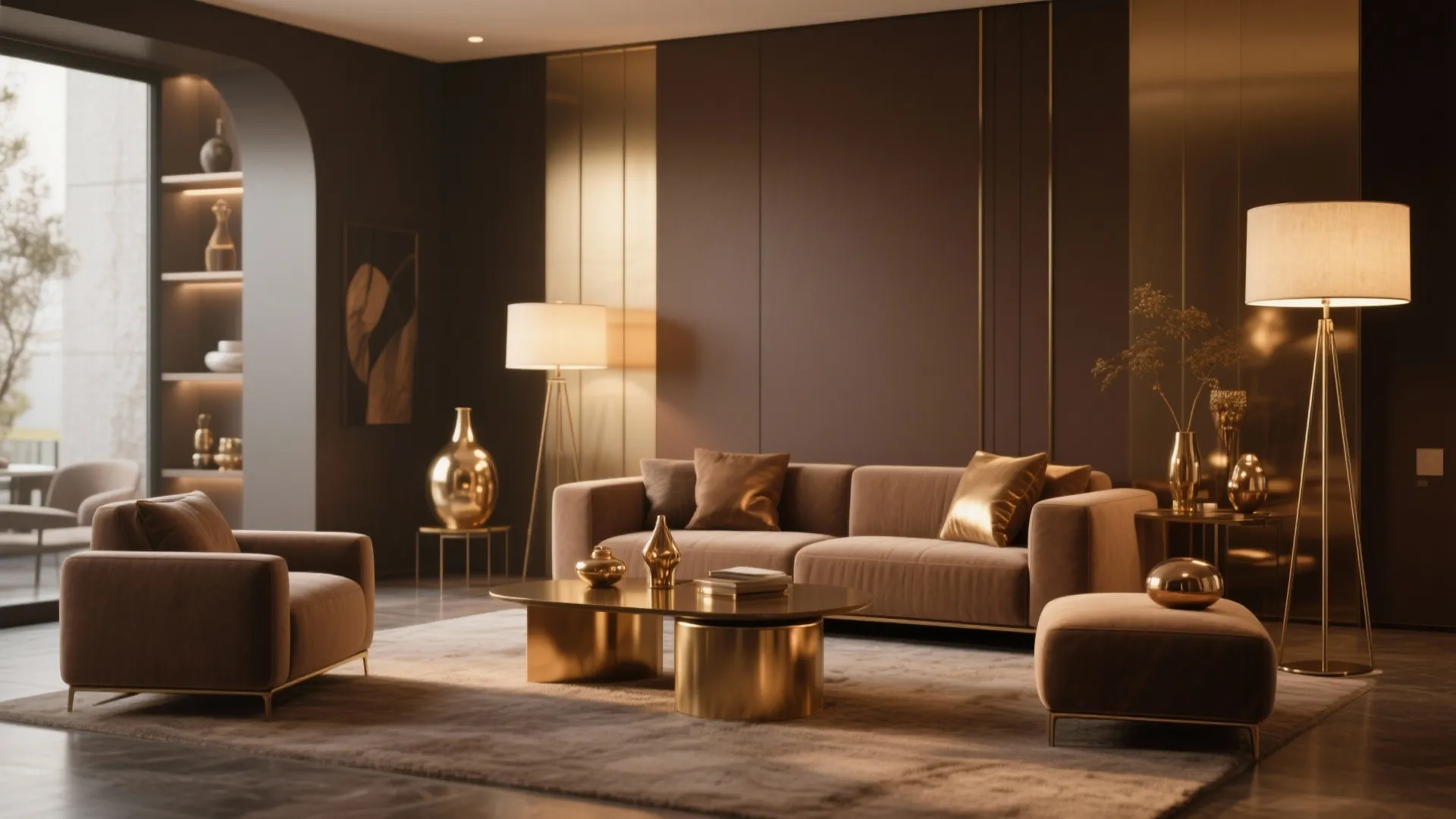 6. Brown with Metallic Accents