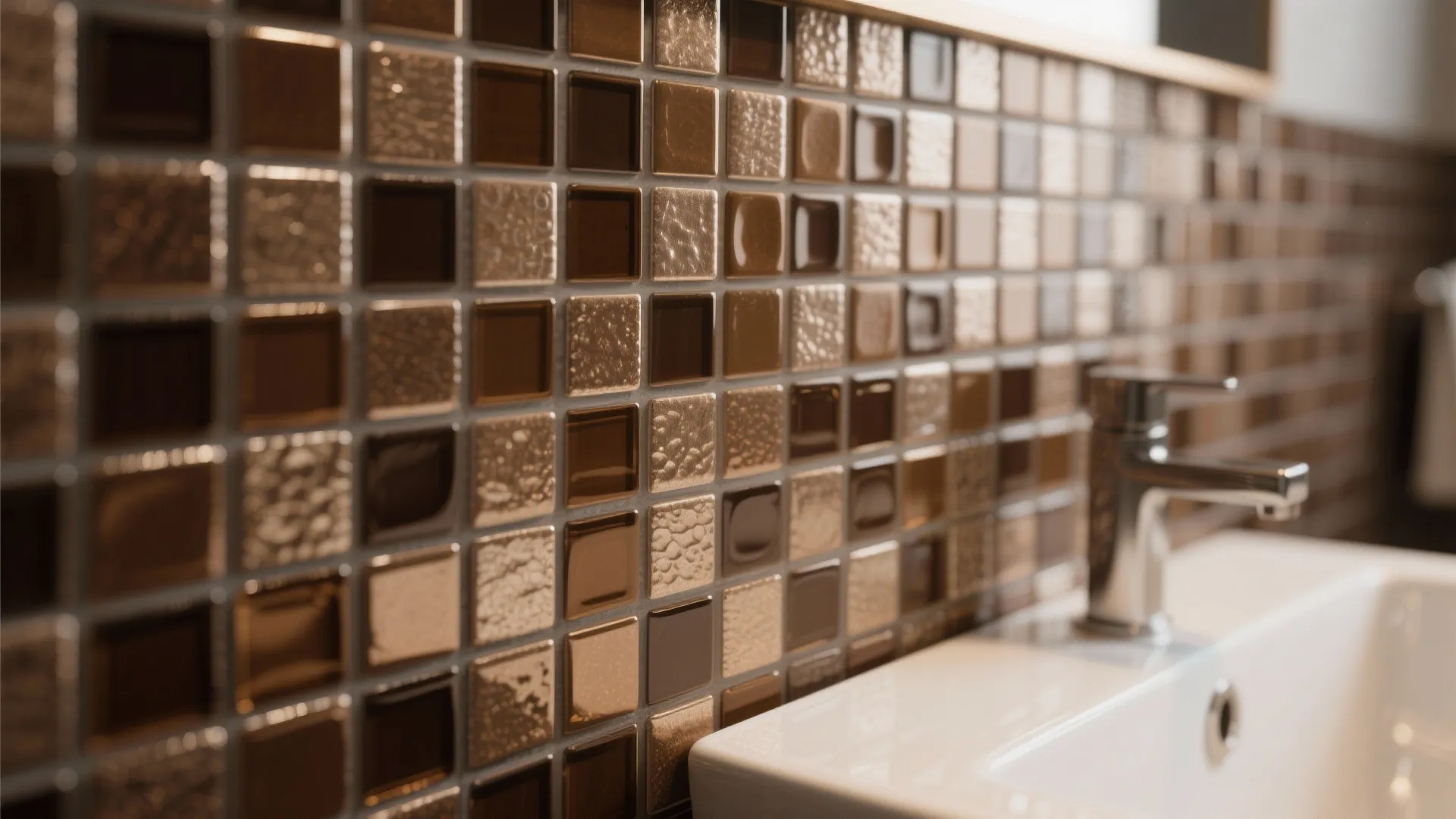 2. Brown Mosaic Accent Wall