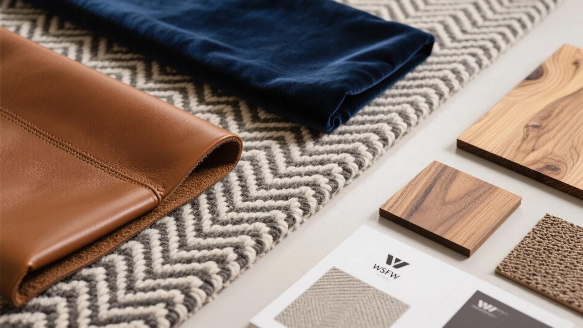 2. Layered Textures in Brown and Navy